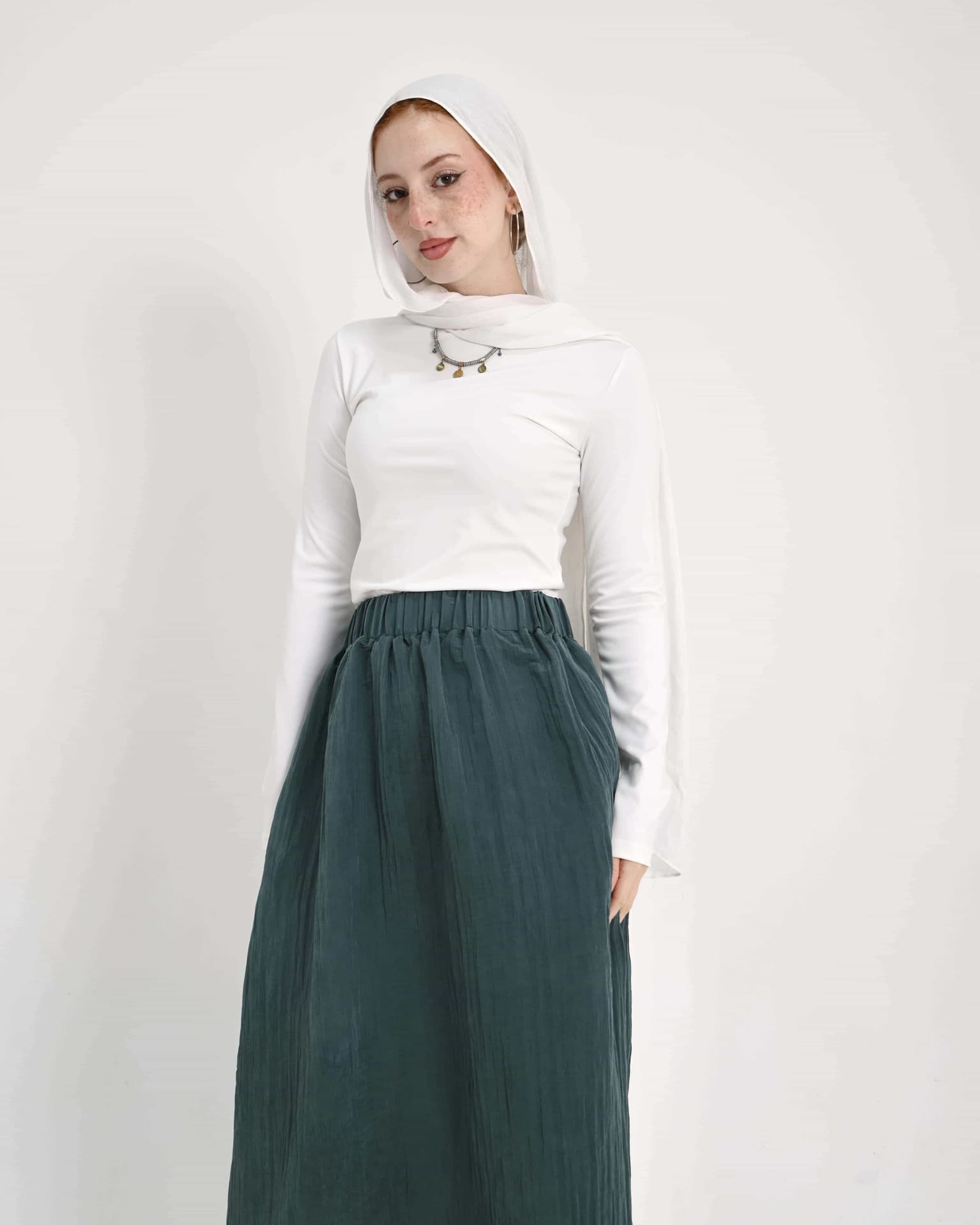 The Crushed Skirt - Dark Green